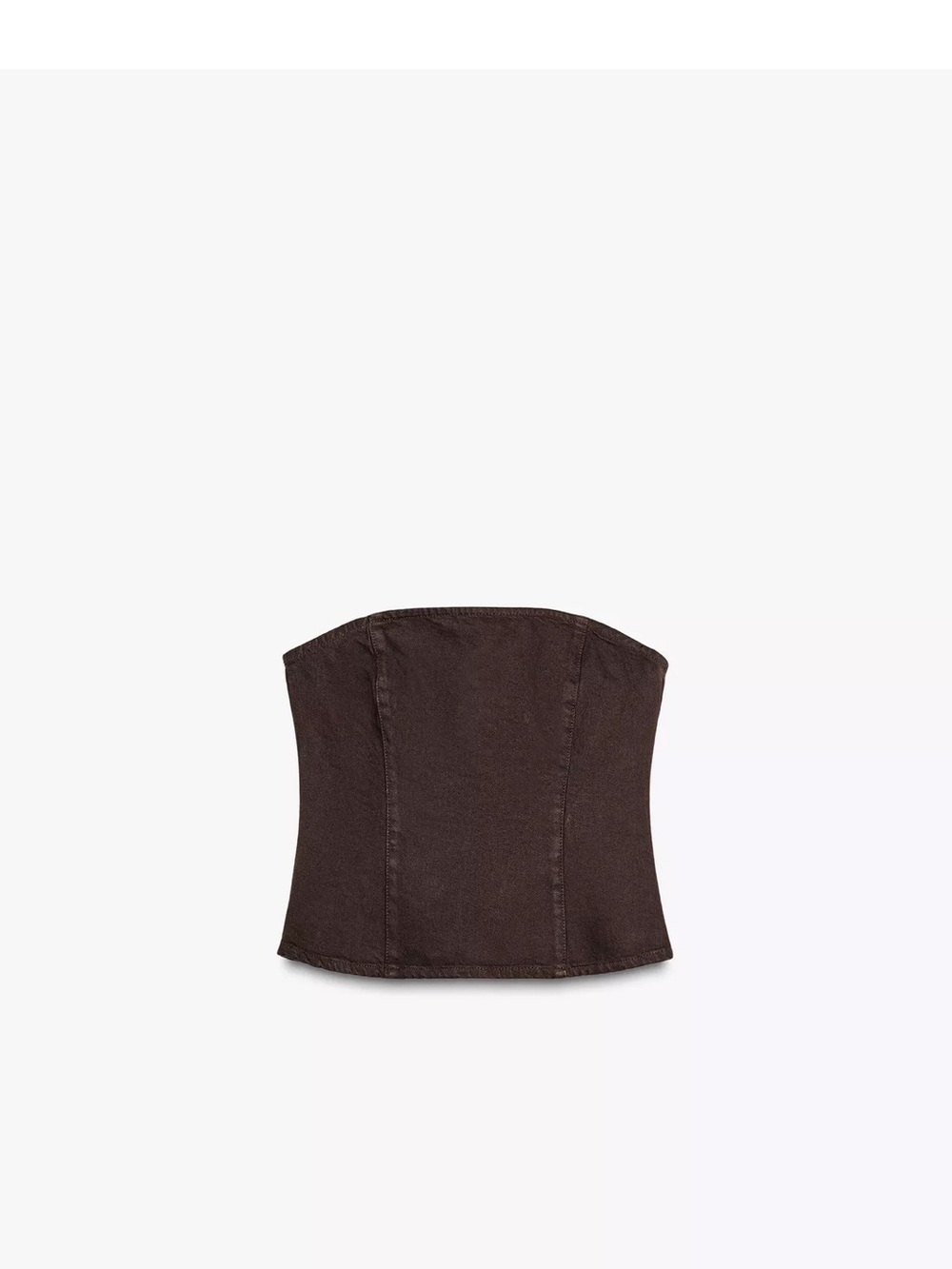 Zara Brown Strapless Crop Top